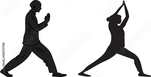 Walking maditation icon silhouette vector design with white background . photo