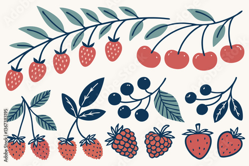 seamless pattern with berries