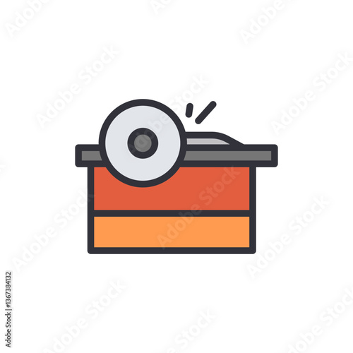 Angle grinder colored icons, minimalist vector illustration ,simple transparent graphic element .Isolated on white background