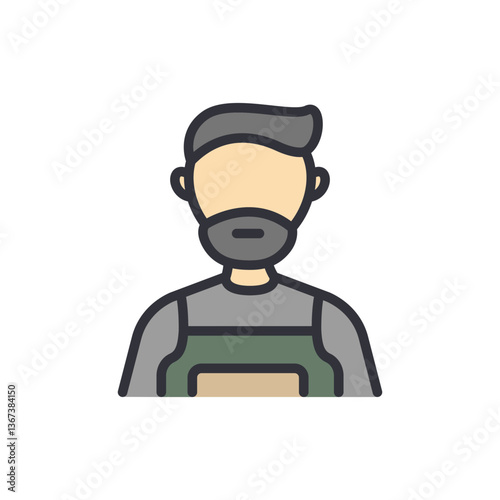 Blacksmith colored icons, minimalist vector illustration ,simple transparent graphic element .Isolated on white background