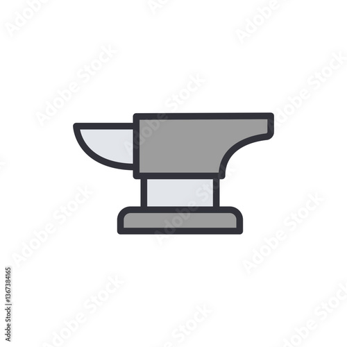 Anvil colored icons, minimalist vector illustration ,simple transparent graphic element .Isolated on white background