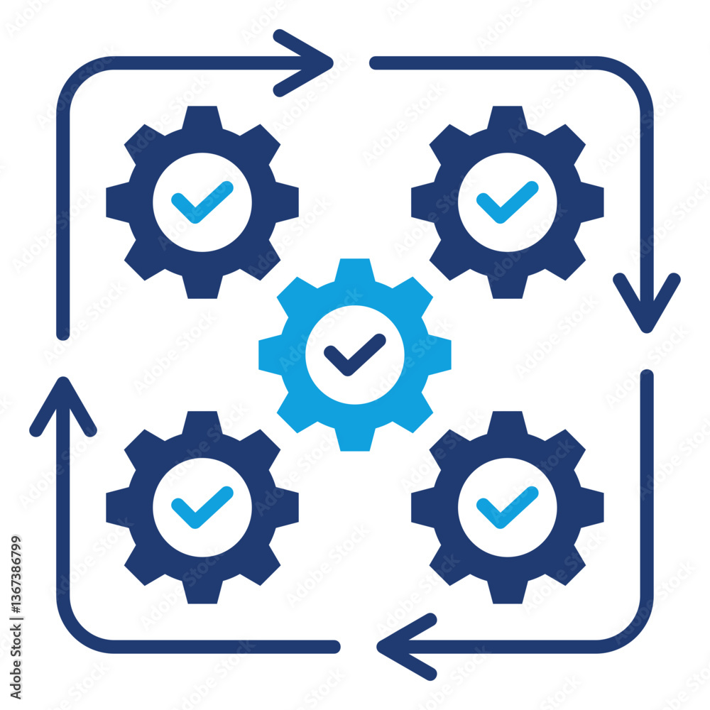 Continuous Flat Blue Icon Continuous Flat Blue Icon