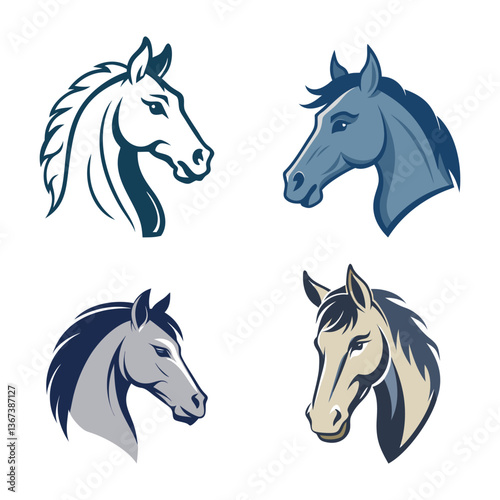 Horse Head Vector Collection Design