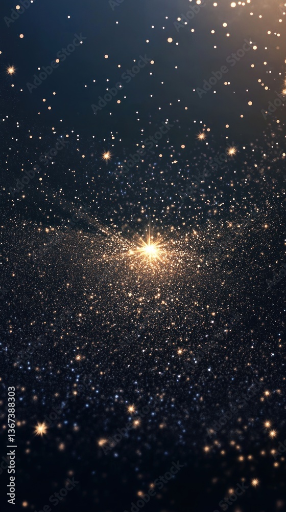 Naklejka premium Celestial dust and starlight, A shimmering galaxy of cosmic wonder