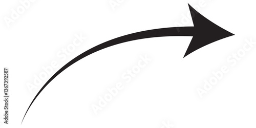 Long Red Curved arrow icon vector. Red long arrow vector. flat style Arrow symbol. RED of an arrow on a white background. vector illustration.
