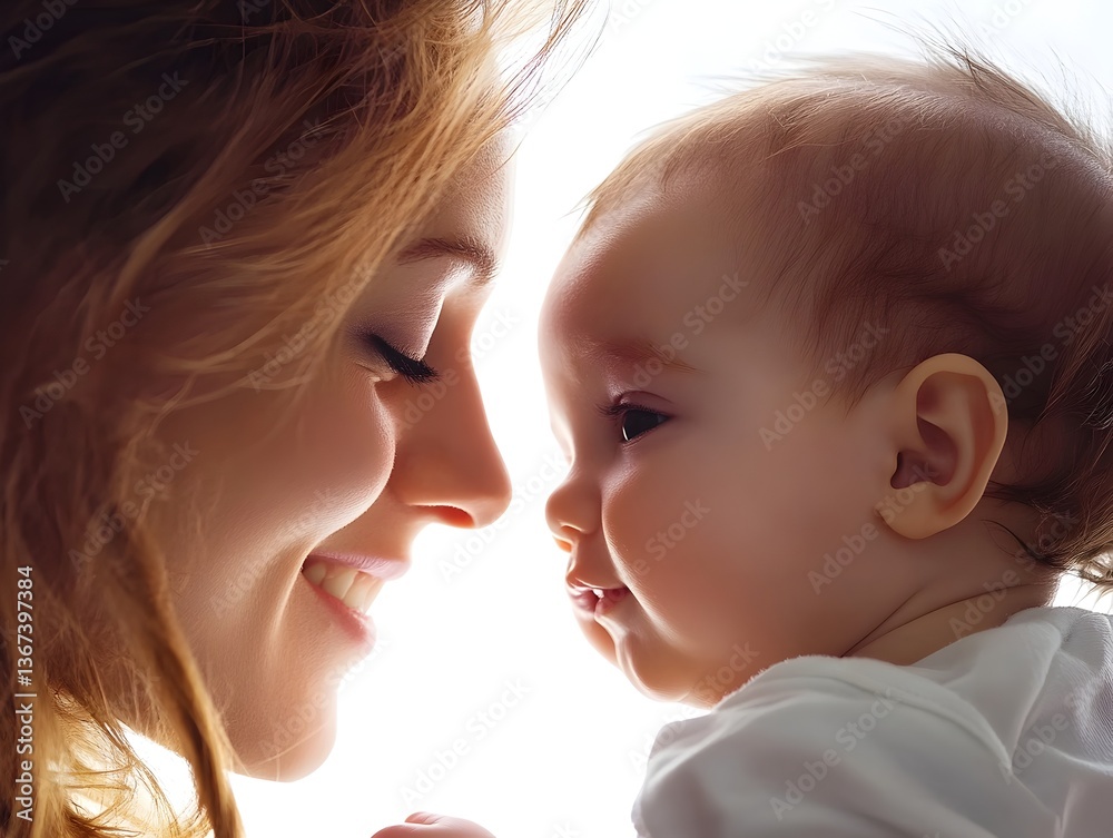 A loving mother tenderly gazes at her precious baby girl, sha a tender moment of pure affection and unconditional love. A loving mother tenderly gazes at her precious baby girl, sha a tender moment of pure affection and unconditional love.