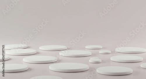 minimalist_3d_circles_design_white_and_pink