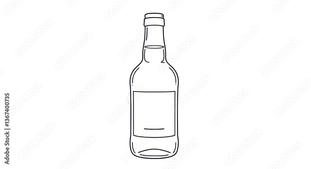 Isolated Outline of Beer Bottle Isolated Outline of Beer Bottle