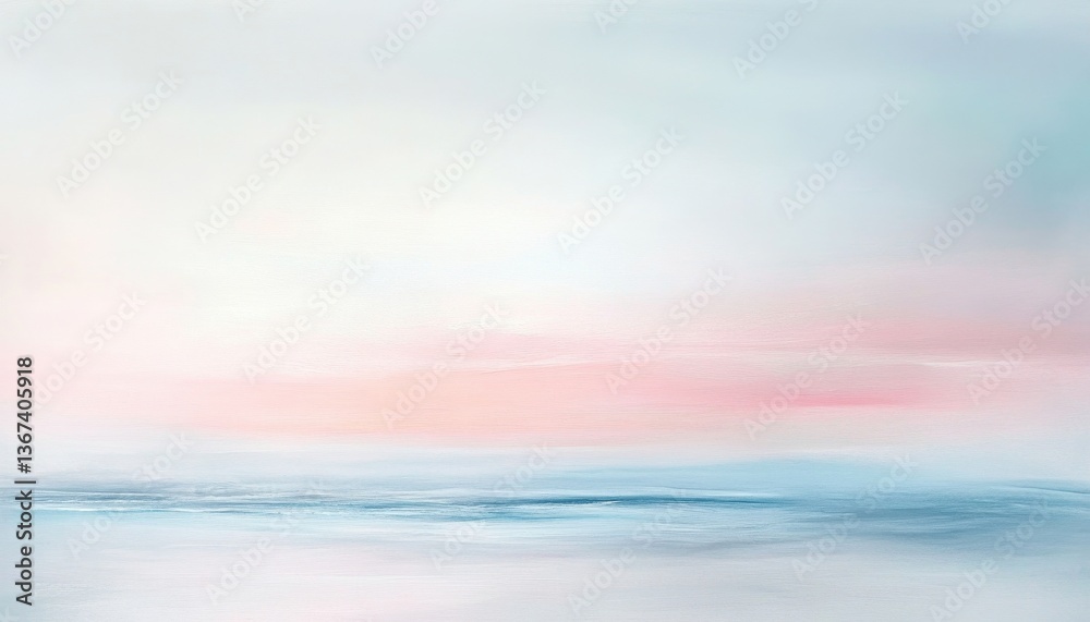 Obraz premium Pastel Pink and Blue Seascape at Sunrise