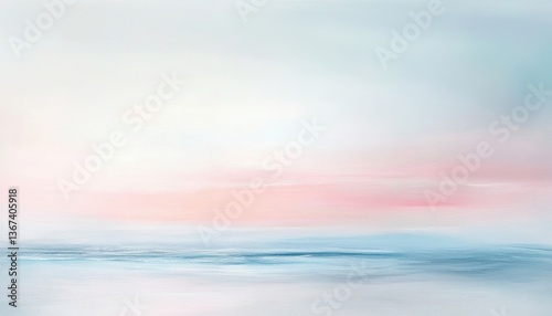 Pastel Pink and Blue Seascape at Sunrise