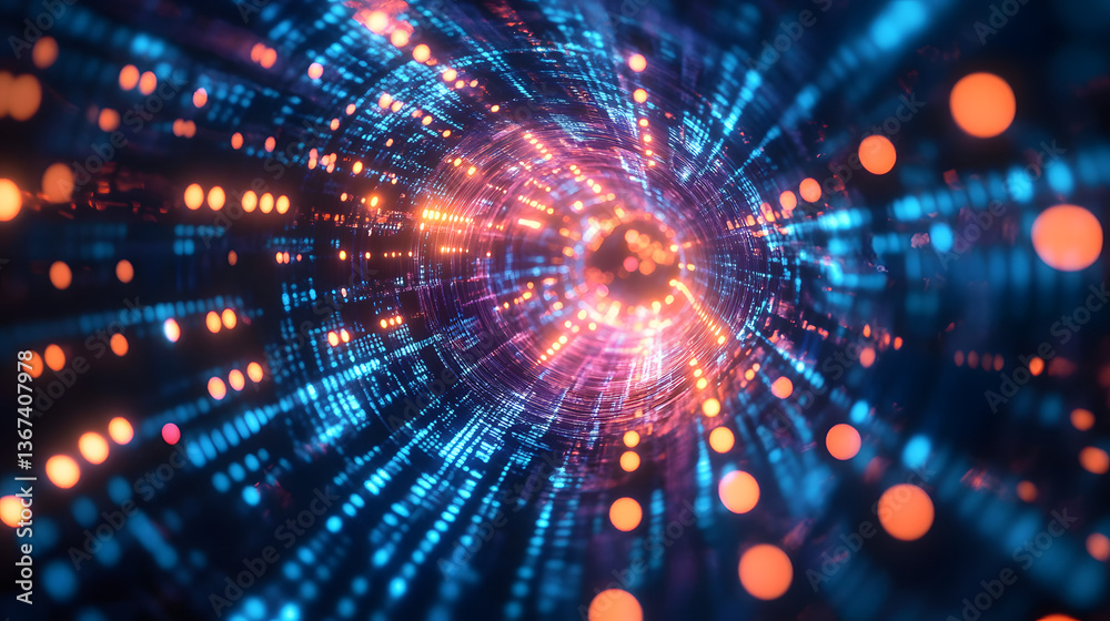 Fototapeta premium Abstract communication and future technology data flow