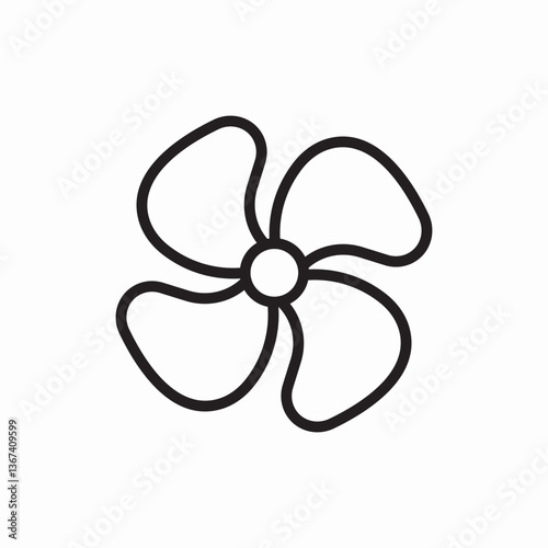 Fan ventilation cooling system icon vector sign