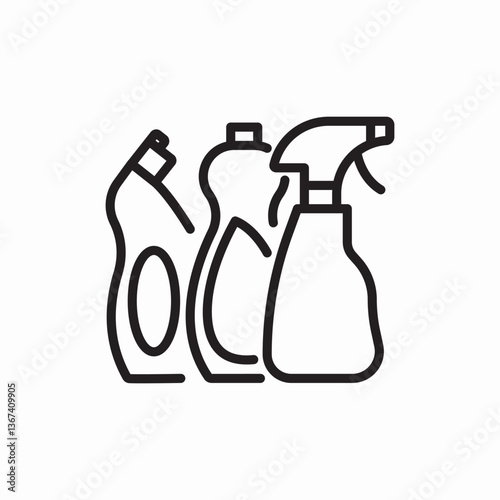 Cleaning spray bottles set icon vector sign