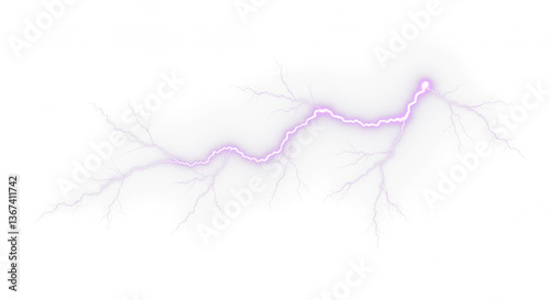 Purple and Pink lightning bolt, Lightning, electric lightning bolt strike, lightning bolt strike set. Thunderstorm or light effect on PNG and White Background