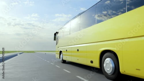 3d bus rides on the highway