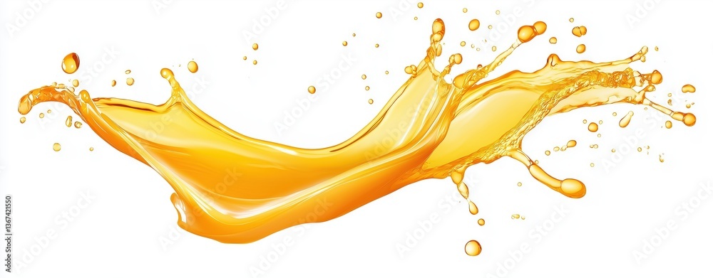 Fototapeta premium Dynamic Golden Liquid Splashing in Mid-Air with Radiant Glow