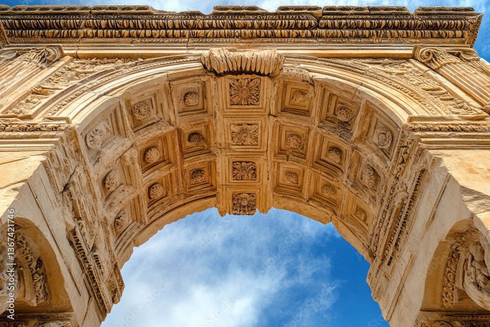 Obraz premium Detailed Ancient Greek Arch Design with Intricate Patterns