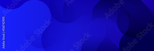 Abstract Blue fluid gradient Geometric banner design background.