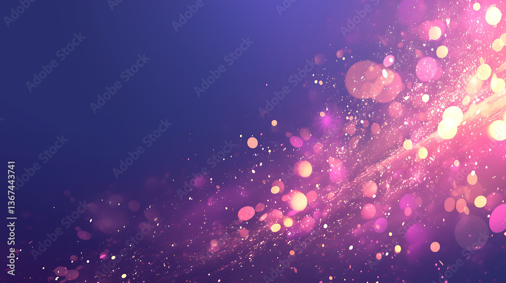 Naklejka premium Abstract background with neon lights and bokeh effects. Featuring vibrant colors and blurred circles. Emphasizing nightlife and energy. Ideal for party flyers and music event posters.