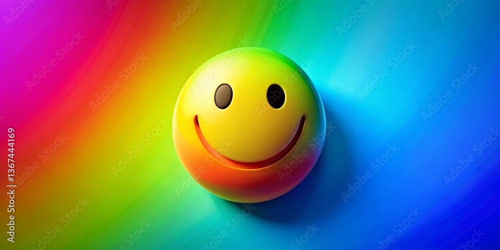 Naklejka premium Cool Smiley Face Backgrounds: Happy Yellow Smiling Face on Bright Gradient