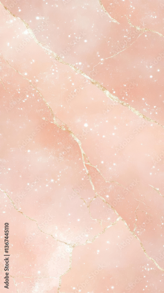 Fototapeta premium Elegant pink marble texture with golden veins and sparkling details, perfect for backgrounds