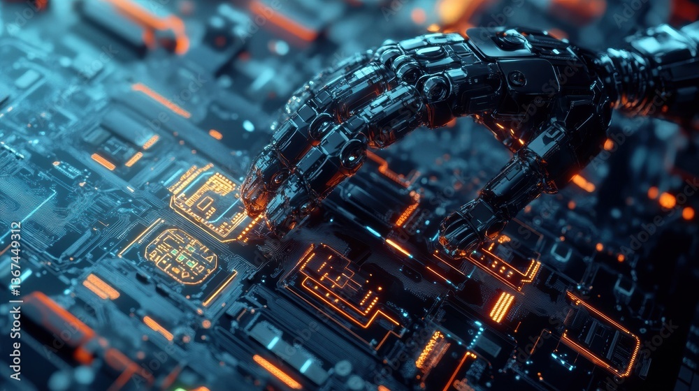 AI-Enhanced Robotic Arm Assembling Intricate Technology AI-Enhanced Robotic Arm Assembling Intricate Technology