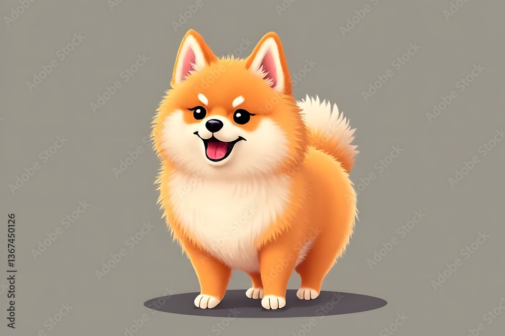 Obraz premium Cheerful Pomeranian dog with a happy expression