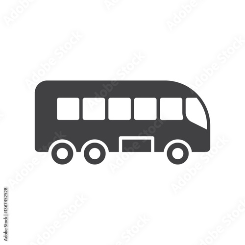Bus icon in flat style. Autobus vector illustration on isolated background. Transport sign business concept.