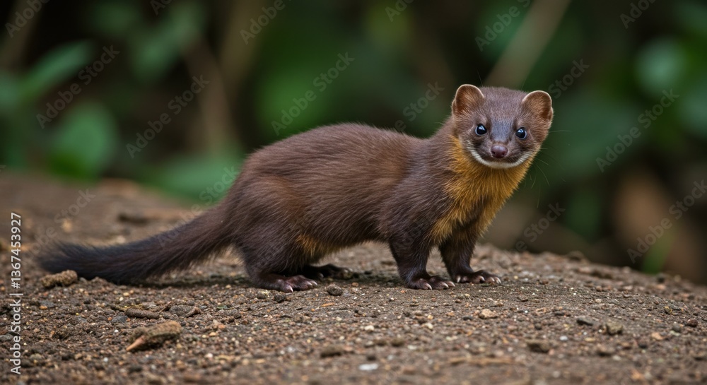 Adorable Stone Marten Looking at Camera in Nature Adorable Stone Marten Looking at Camera in Nature