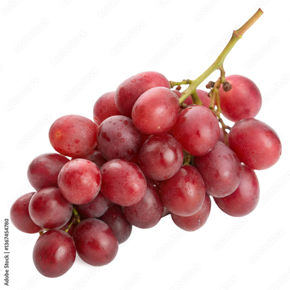 Closeup of a Vibrant Bunch of Red Grapes with Fresh, Juicy Texture on Black Backdrop Closeup of a Vibrant Bunch of Red Grapes with Fresh, Juicy Texture on Black Backdrop
