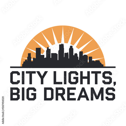 City Lights Big Dream T Shirt Design