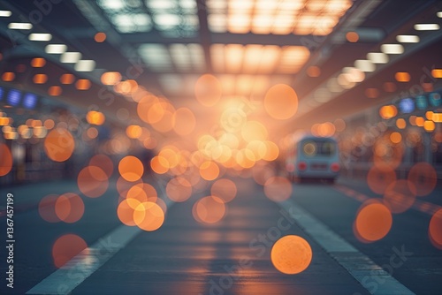 Abstract Haze and Warm Bokeh Effects in Transportation Terminal Environments
