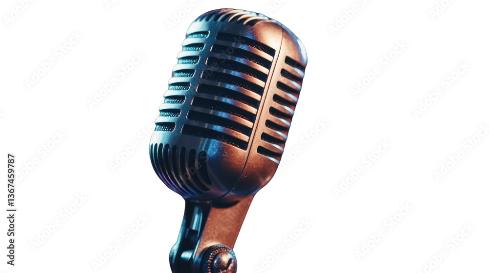 Fototapeta premium vintage microphone isolated on white background