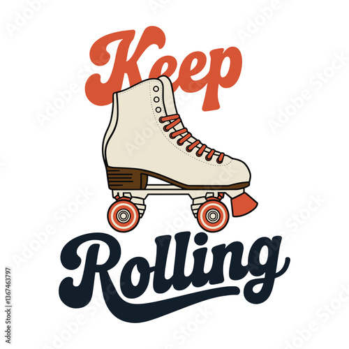 Keep Rolling T Shirt Design Skating Shoe