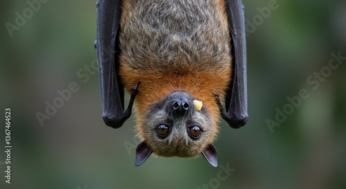 Grey-headed Flying Fox Bat Hanging Upside Down