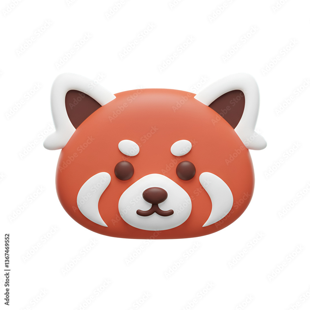 High-Resolution Minimal 3D Line Icon of a Red Panda Face High-Resolution Minimal 3D Line Icon of a Red Panda Face
