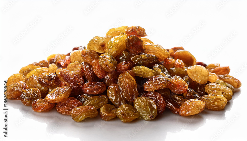 A pile of premium quality raisins neatly arranged A pile of premium quality raisins neatly arranged