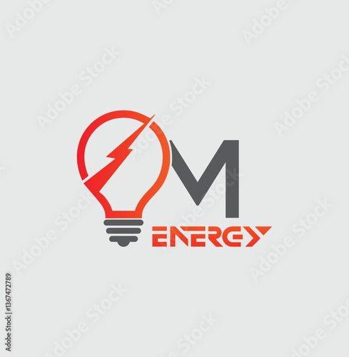 Modern Energy Logo Design – Light Bulb & Power Bolt Vector

