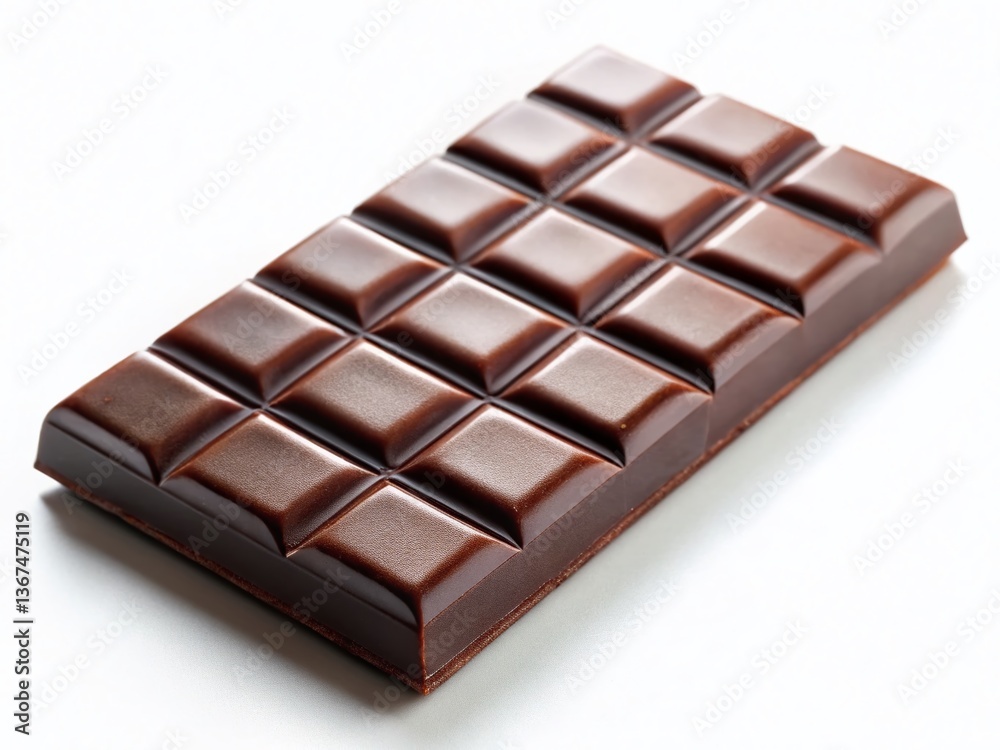 Fototapeta premium Delicious Chocolate Bar Isolated on White Background - High-Resolution Stock Photo