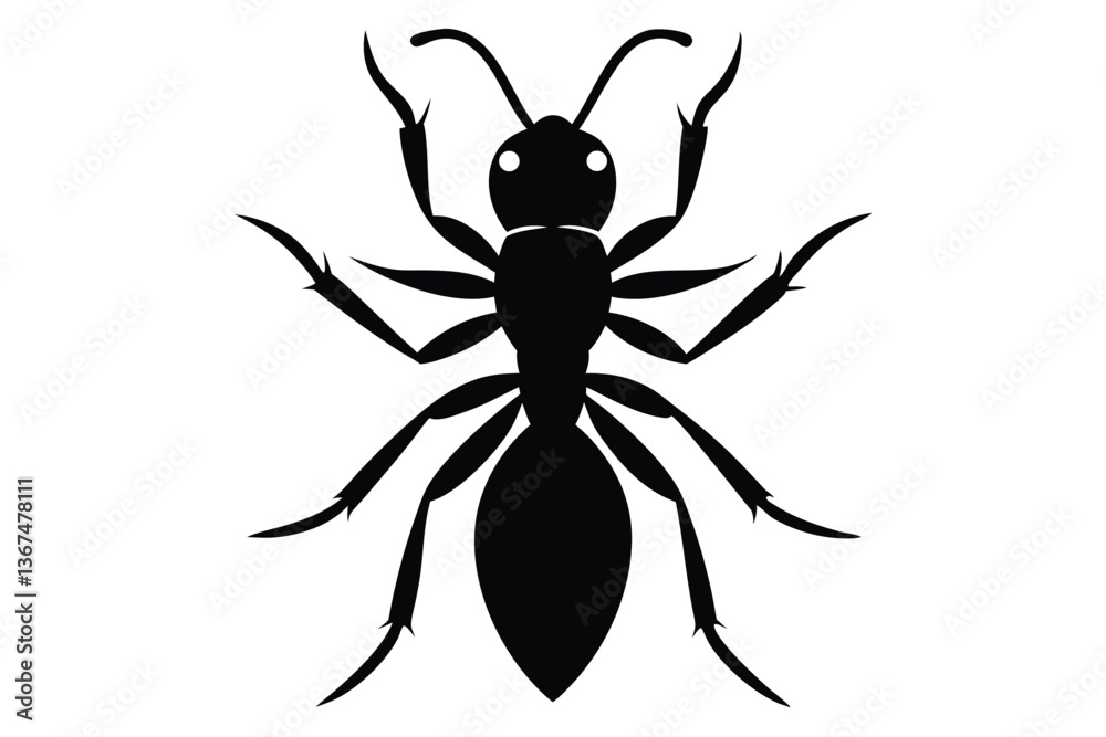 Ant Vector Silhouette Illustration 