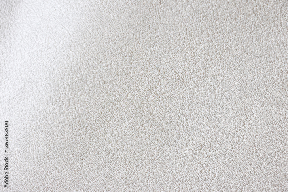 Closeup artificial leather white colour for texture background.  top view.