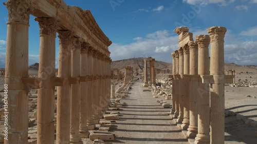 Ancient Ruins of Palmyra in Syria. The Roman Theatre of Palmyra.