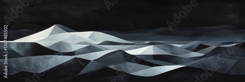 Wallpaper Mural Geometric mountains shrouded in a somber atmosphere. Torontodigital.ca