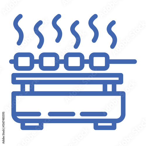 grilled satay color icon