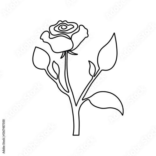 continuous single line Premium Minimalist Rose Vector art for your project