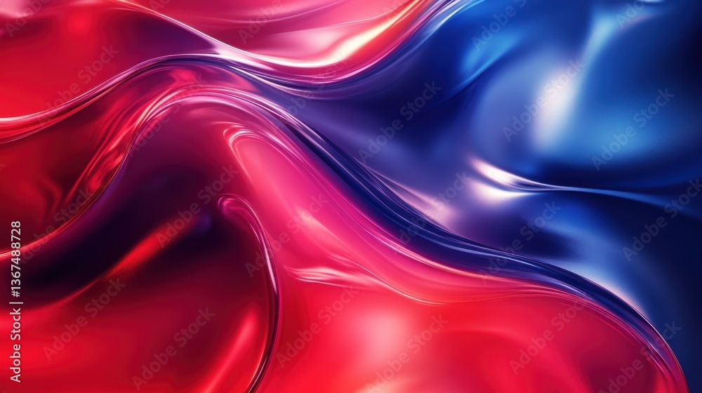 Obraz premium Red Blue Fluid Abstract Wave Texture