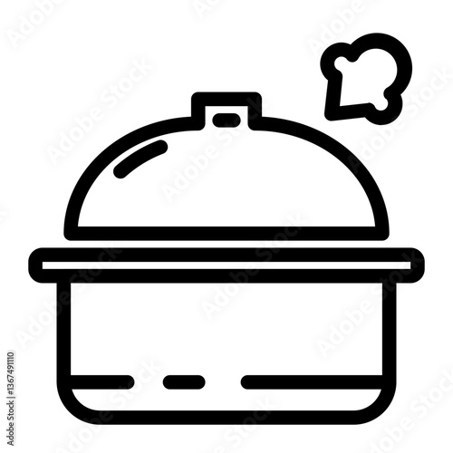 cook porridge line icon