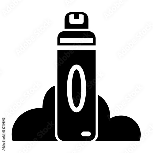 vape and smoke glyph icon