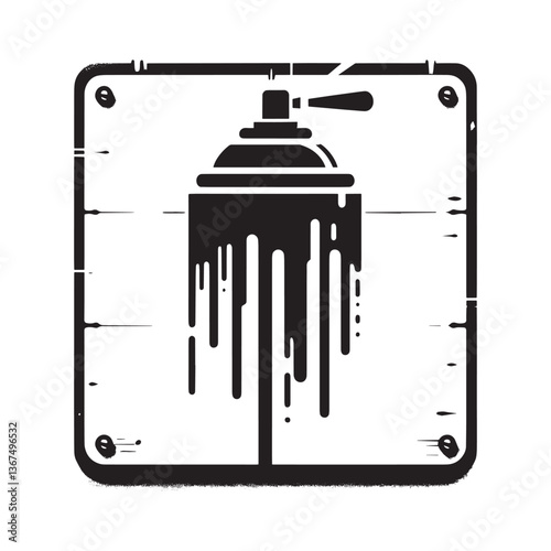 Grunge Pente Board with Dripping Spray Paint Graphic Art Illustration