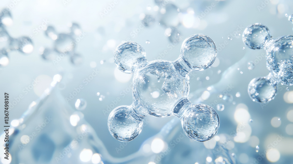 Molecule model isolated on transparent background. Molecular formula of water or glossy science bubble. Medical sphere, biotechnology element. 3d vector illustration Molecule model isolated on transparent background. Molecular formula of water or glossy science bubble. Medical sphere, biotechnology element. 3d vector illustration